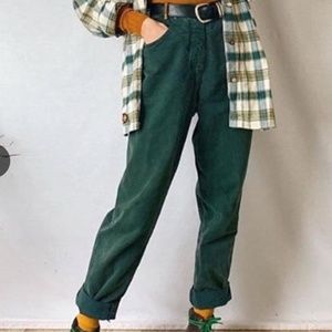 Casual Everyday Solid Green Trousers